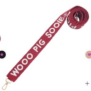 Arkansas Razorbacks Beaded Purse Strap with Clear Bag